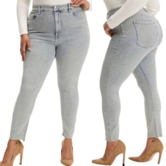 GOOD American Good Legs Crop Skinny Sculpting Jeans Frey Hem. - Picture 1 of 14